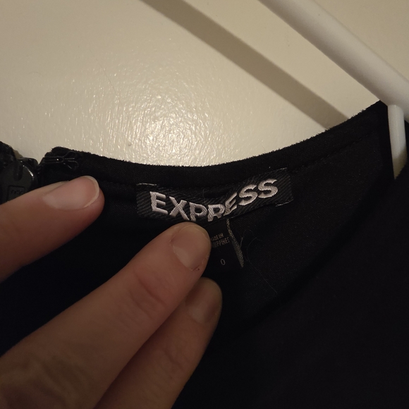 Express Black Lace-Up Mini Dress - Picture 6 of 7